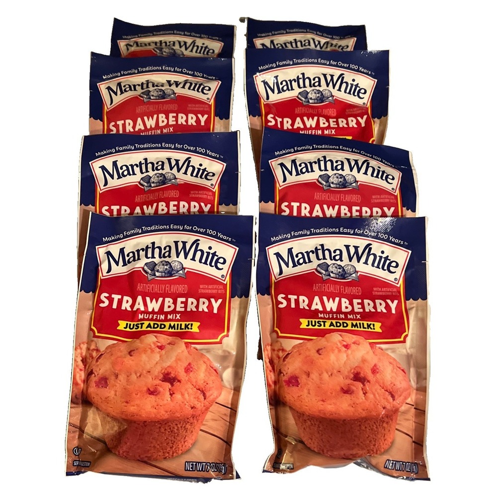 8 Martha White STRAWBERRY Muffin Mix Just Add Milk 7 oz Packet - Exp 10/2027